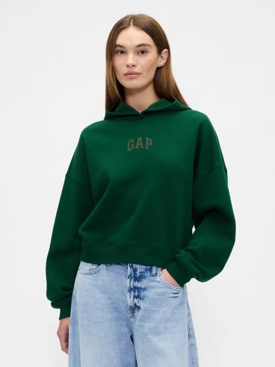 Buzo Canguro Logo Gap Mini Mujer - Evergreen Glamour 