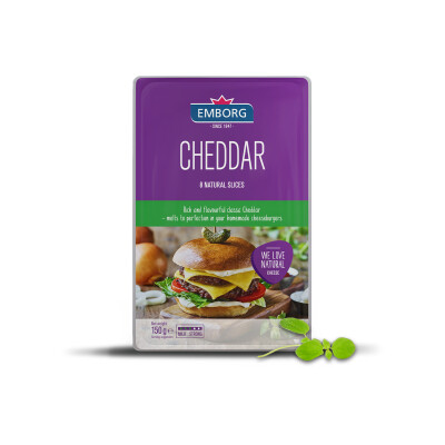 Queso Emborg Chedar Slices 150g Queso Emborg Chedar Slices 150