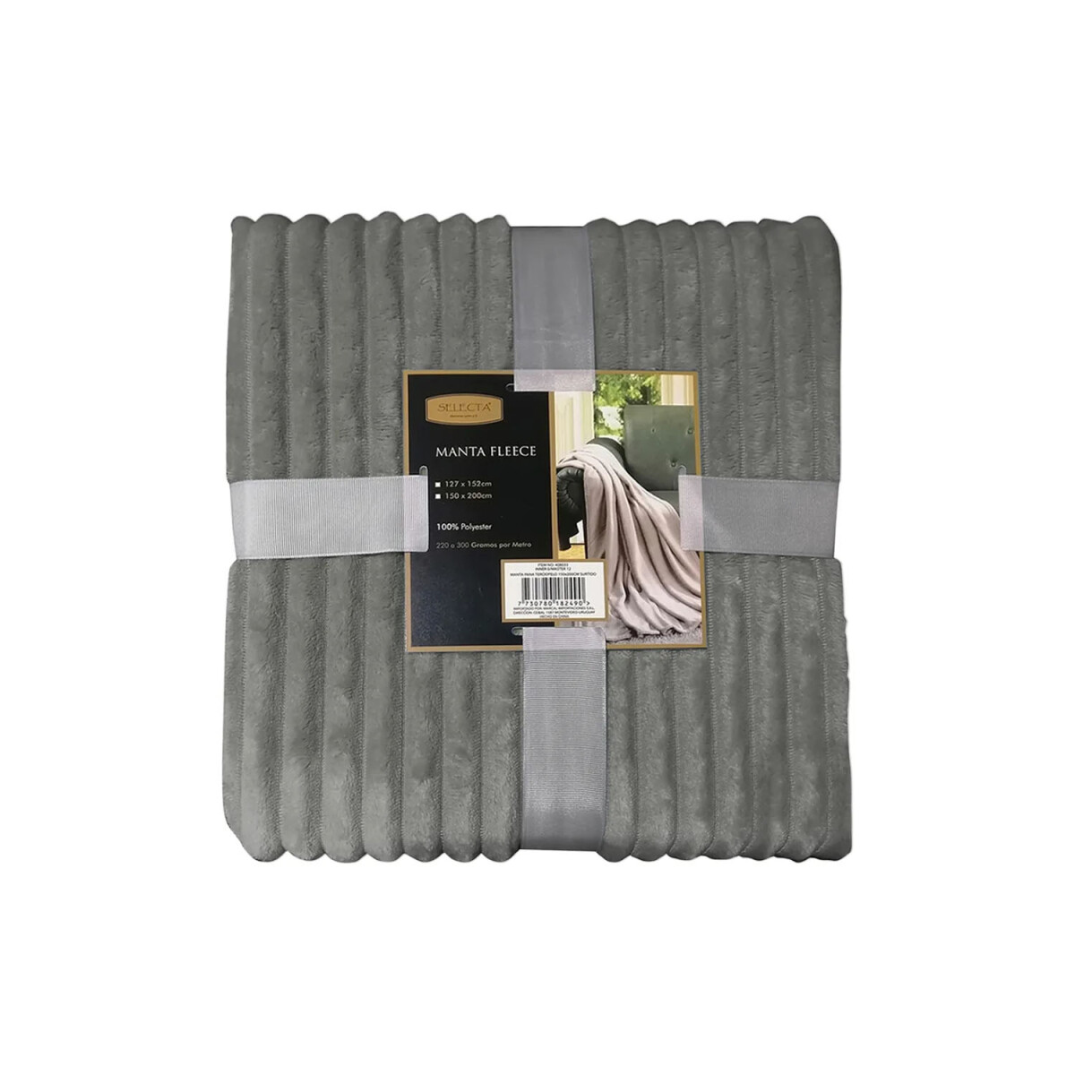 Manta Polar Velvet Fleece Frazada Pana Terciopelo 127x152cm - Gris 