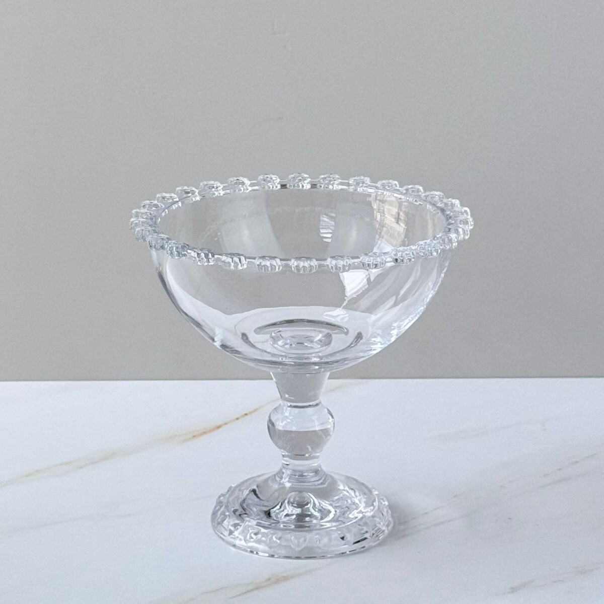 Compotera / Copa de Postre de Vidrio con Pie Ø15.5cm x Alt 15.5cm 