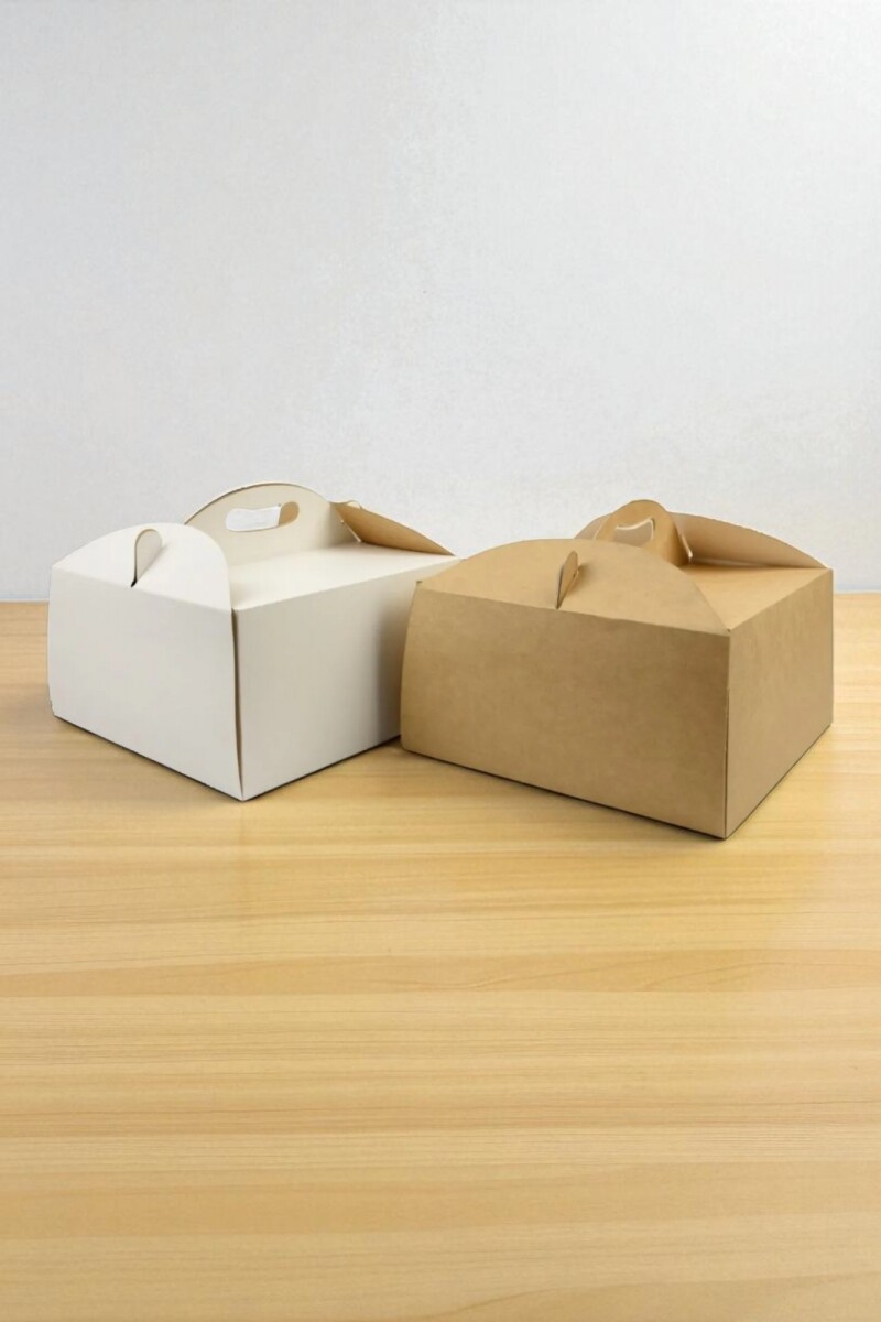 Caja 11 27x27x14 cm (torta) - REVERSIBLE BLANCO MADERA 