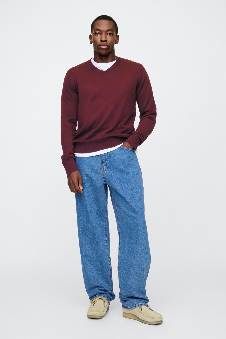 Buzo Algodòn Escote V Hombre Noir Red 796