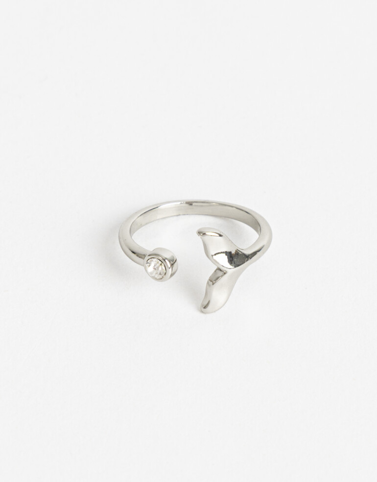 Anillos Chicos Metal Anillo Metal Cola Ballena - Plateado Rodio