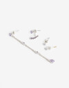 Aros Colgantes Largos Cubic zirconia Set De Aros Cubic Plateado - Plateado