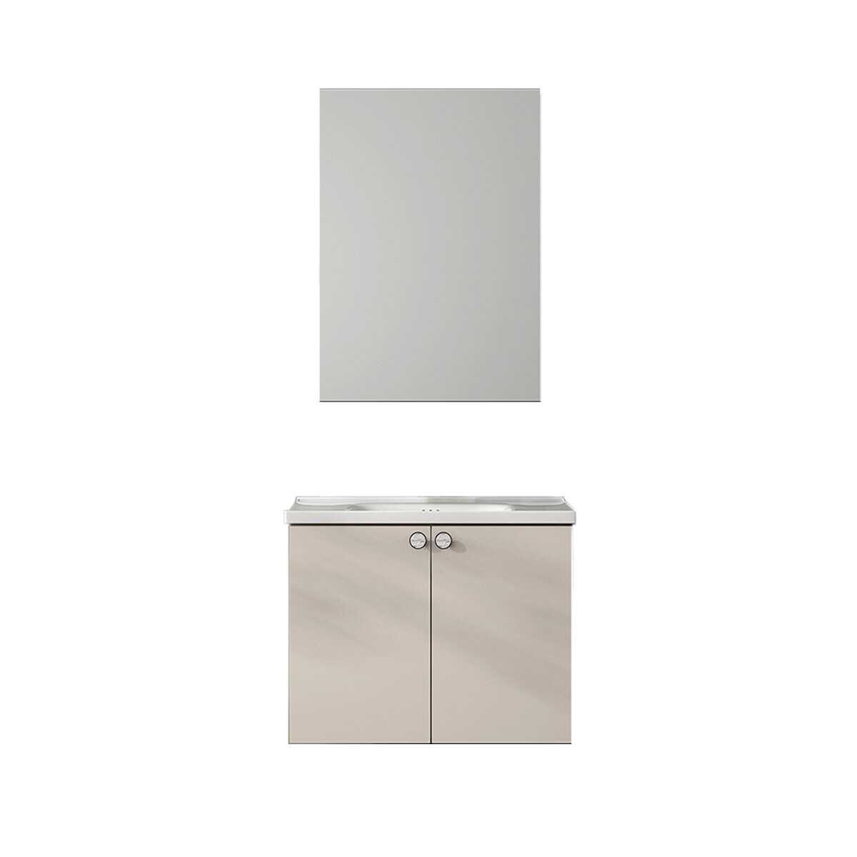 Mueble Baño Mdf 61X40X45 Blanco Incl. Bacha Y Espejo 