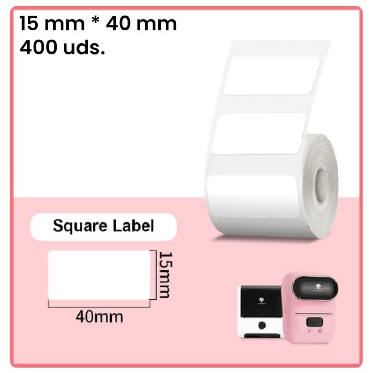 Etiqueta 15mm*40mm blanca impresora M110 400 uds. 