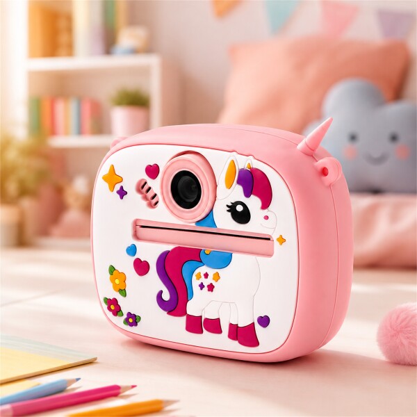Cámara Infantil Instantánea Gatito con Doble Lente y Selfie ROSA