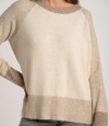 Sweater Color Block Beige Melange
