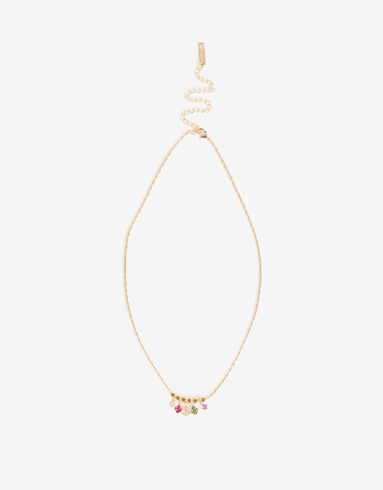 Cadena Corta con Dije Color Collar Con Dije Cubic - Dorado