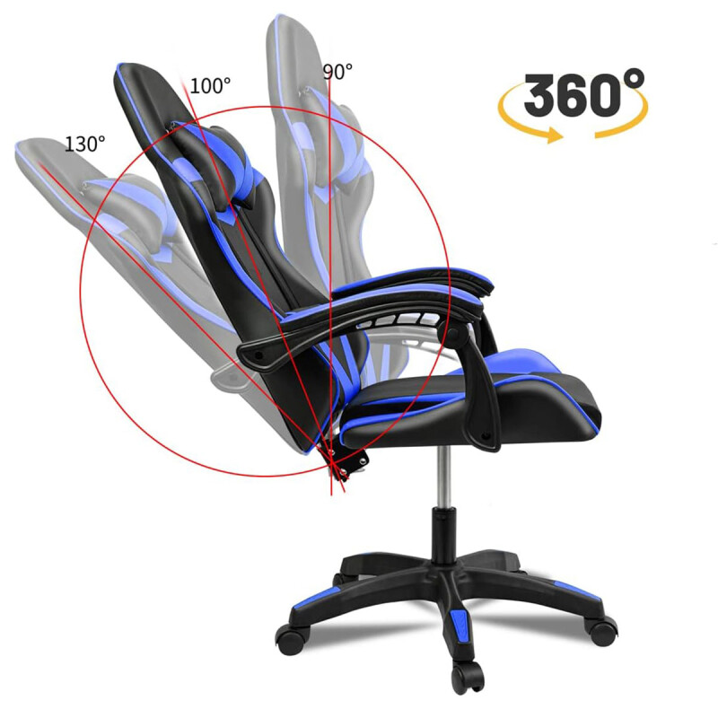Silla gamer giratoria NEGRO Y AZUL