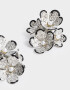 Aros Colgantes Cortos Flores Aros Colgantes Cortos De Flores - Plateado