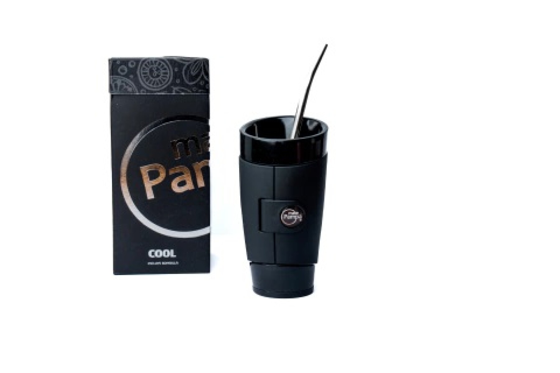MATE PAMPA GUAMPA CON BOMBILLA - NEGRO 