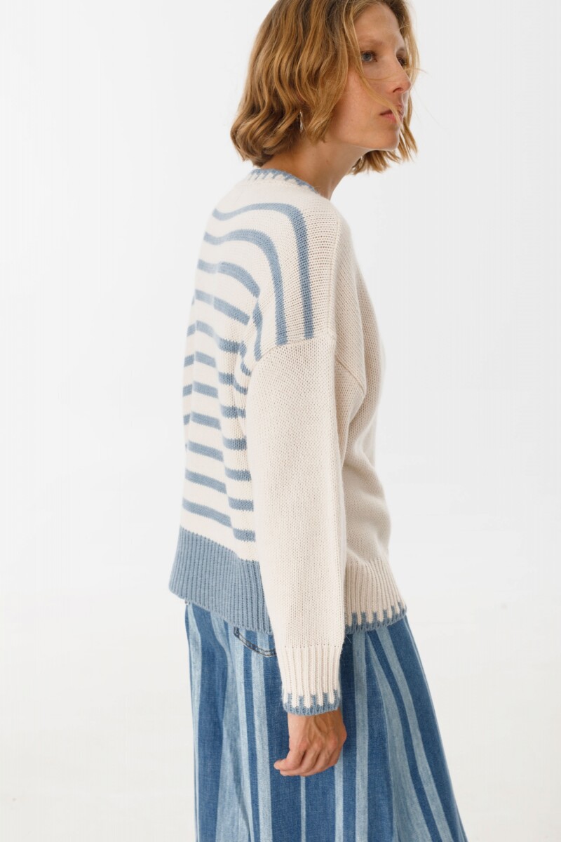 Sweater Portal Celeste/Crudo
