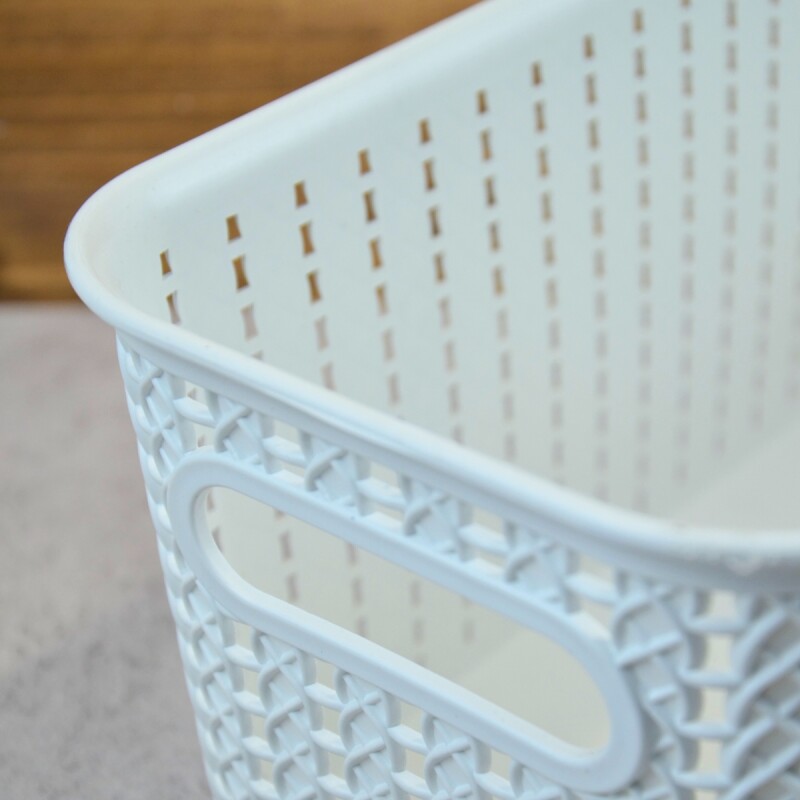 Cesto organizador simil ratán 5,5lts BLANCO