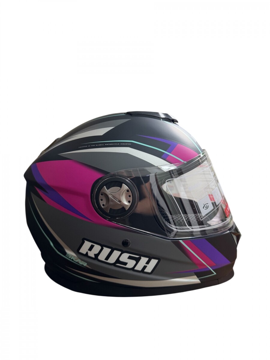 CASCO DE MOTO RUSH INTEGRAL - NEGRO MATE, GRIS, ROSADO 