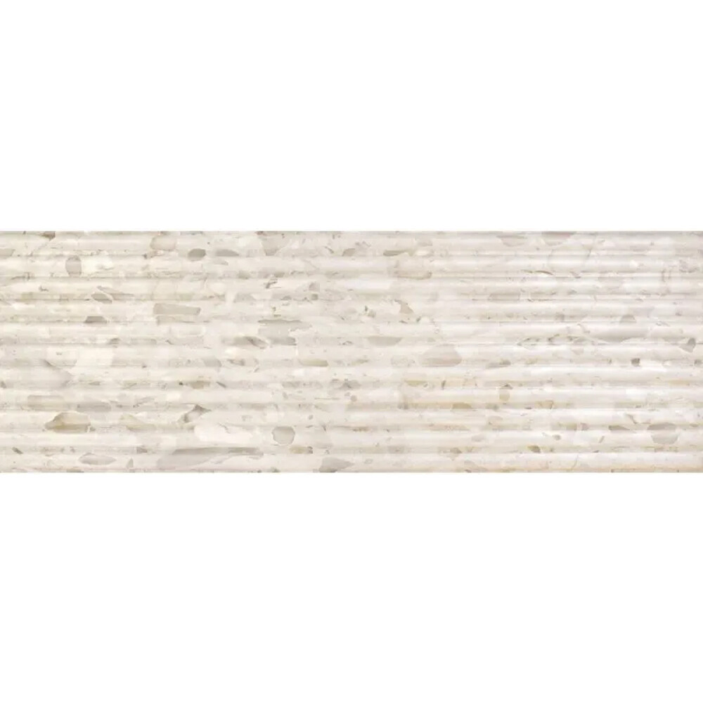 PORCELANATO FLUTED TERRAZO BEIGE RET "A" 40X120 CM Porcelanato Fluted Terrazo Beige Ret "a" 40x120 Cm