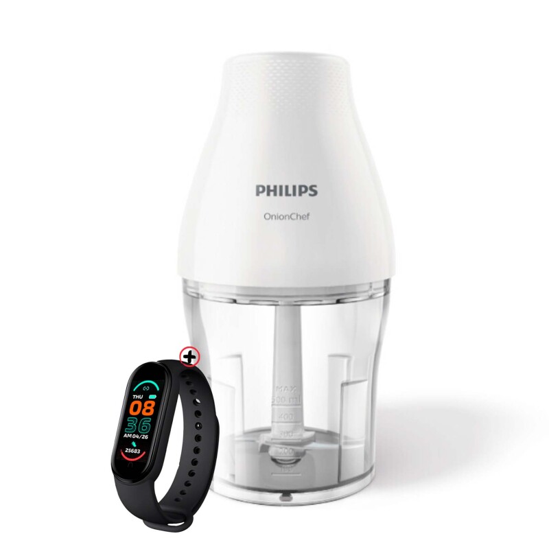 Picadora Philips Hr1393/00 Capacidad 0,7lts Potencia 450w + Smartwatch Picadora Philips Hr1393/00 Capacidad 0,7lts Potencia 450w + Smartwatch