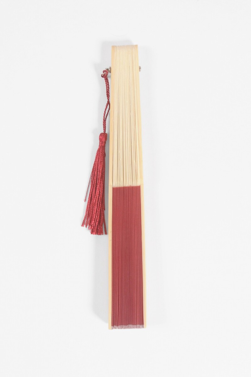 Abanico Bambú rojo