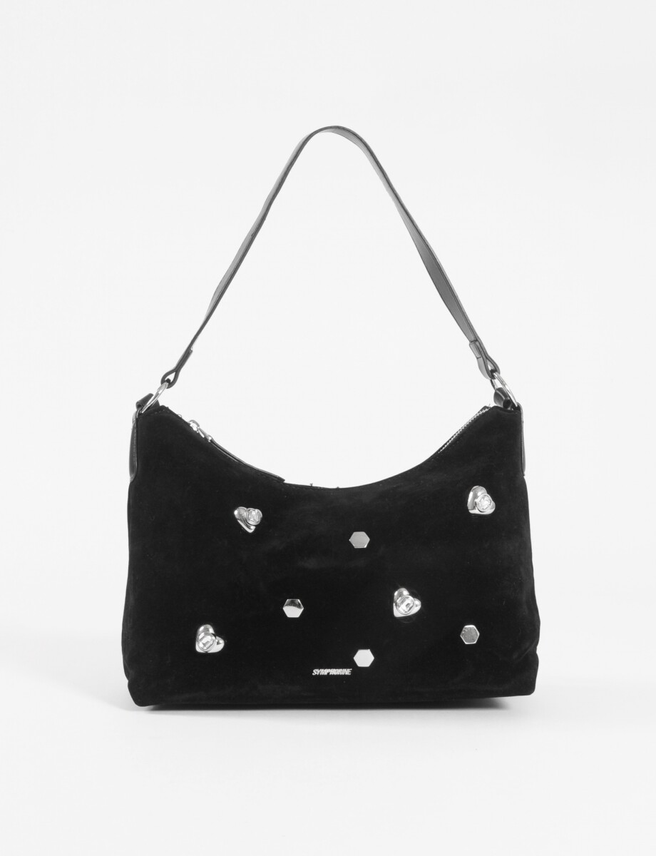 Bandolera vintage tachas strass - negro 