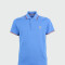 Moncler -Remera polo de algodón manga corta Celeste