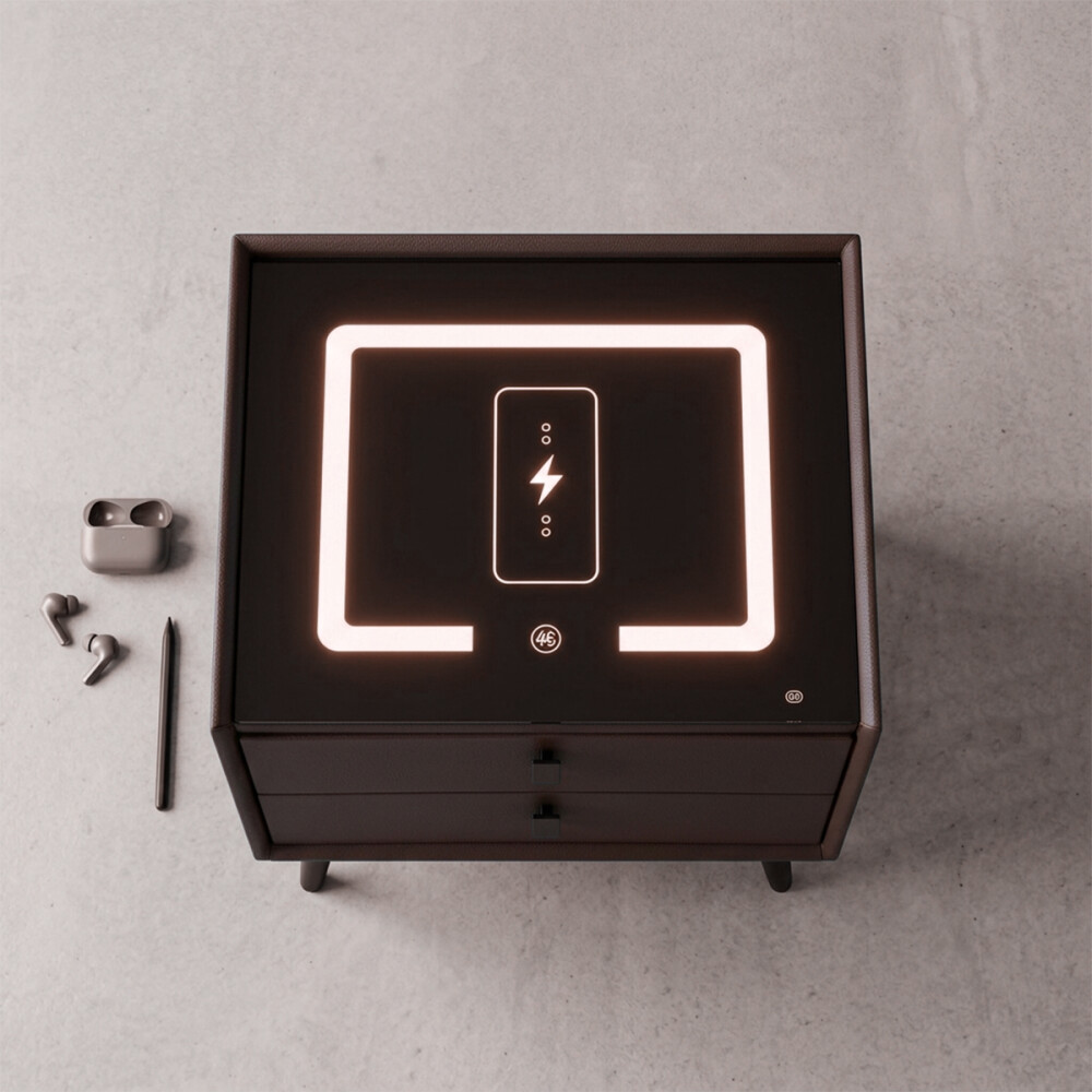 Mesa de luz CHARGER Marrón