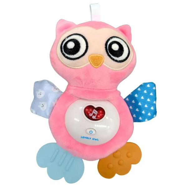 Peluche Búho Para Bebé Con Luz Y Sonido ROSA