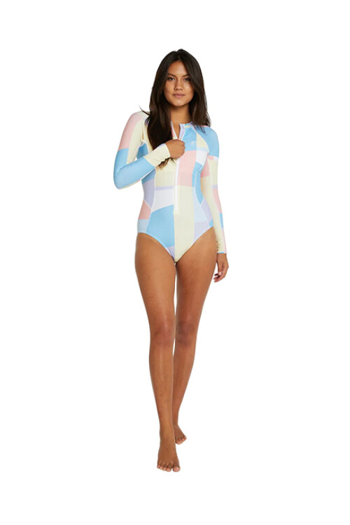 Lycra Bahia Front Zip Surfsuit Sundae · Manga Larga