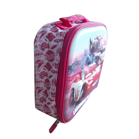 Lunchera 3D Térmica Escolar Cars 22 x 22 cm Oficial ROJO