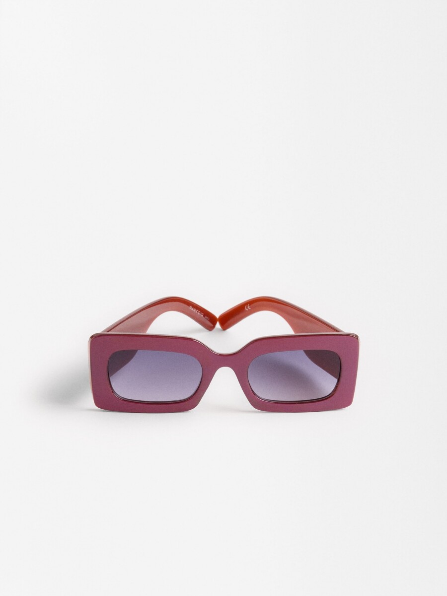 Gafas De Sol Rectangulares burdeos