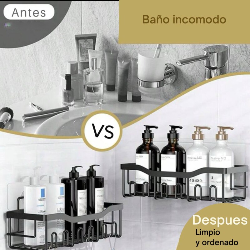 Set Estante Organizador Baño Cocina Adhesivo Acero Almacenar Set Estante Organizador Baño Cocina Adhesivo Acero Almacenar