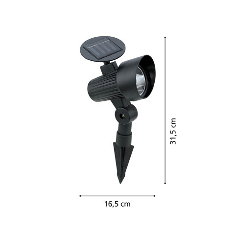 Set 3 pinchos LED solares h:220mm 3x0.24W EG3815
