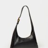 Cartera al hombro Windsor en cuero arrugado Negro