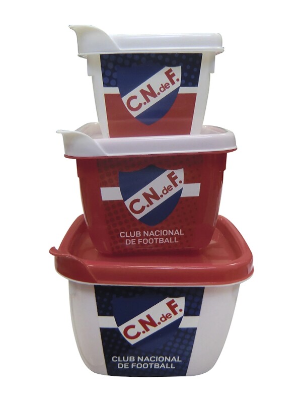 Pote Set x3 Plastico Licencias Azul Royal, Blanco, Rojo