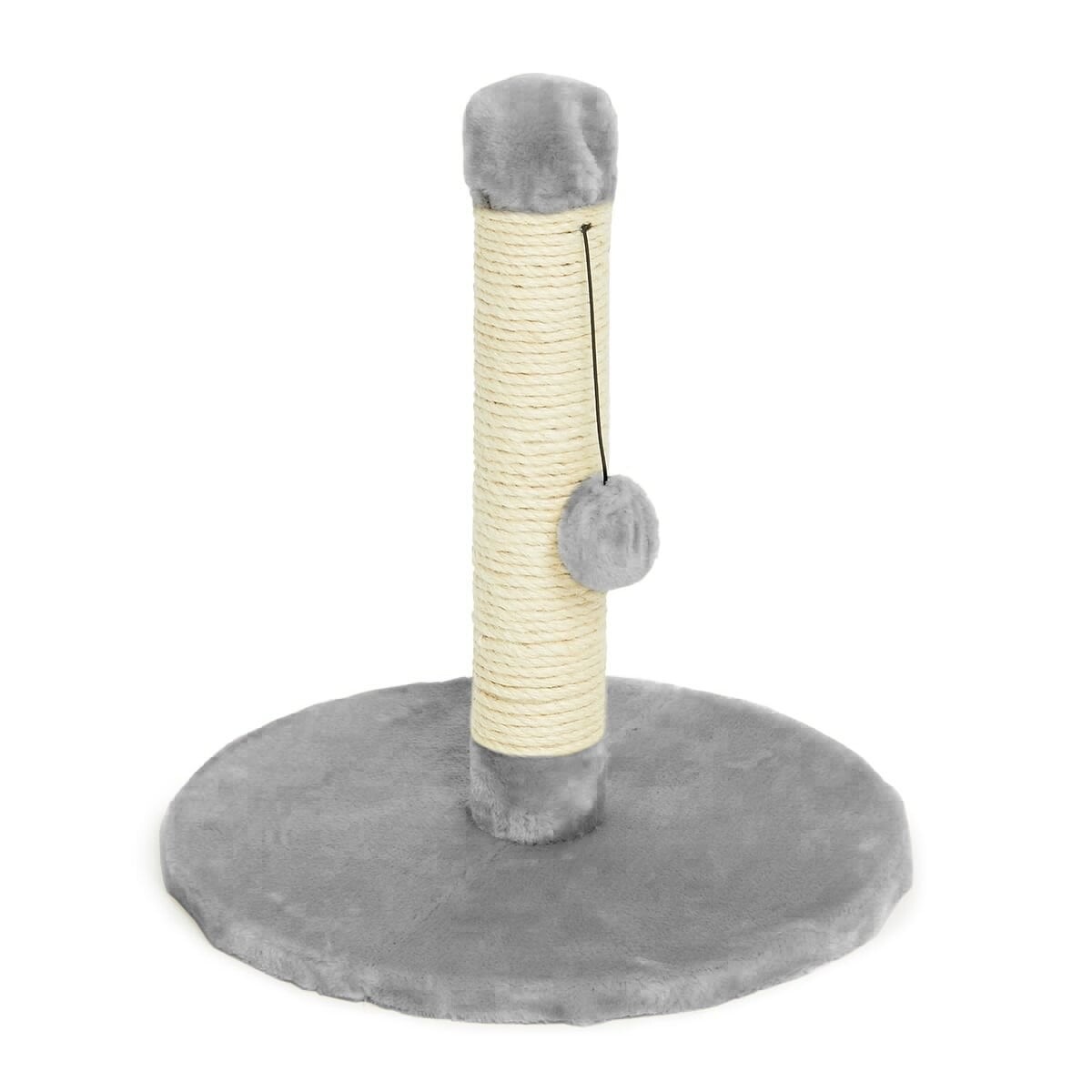 Rascador Tipo Torre Juguete Gato Terciopelo PomPom Colgante - Color Variante Gris 