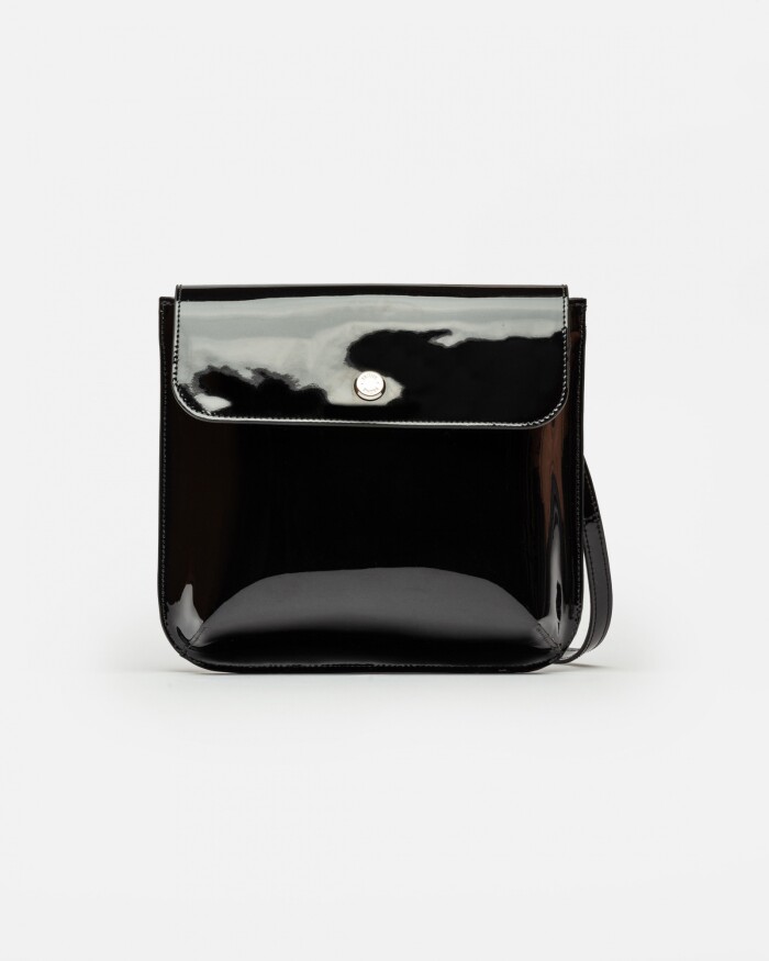 Morral Liana En Cuero Charol Negro