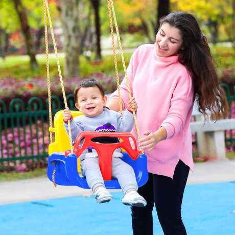 Hamaca Infantil 3en1 Adaptable Bebé Niño Plástico c/Cuerdas Rojo