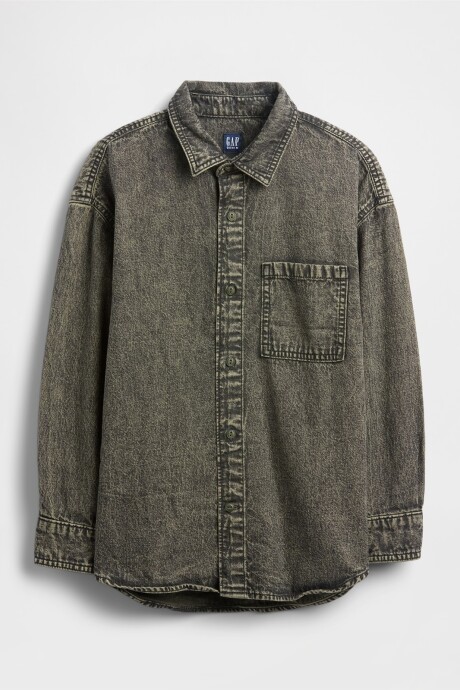 Camisa De Jean Niño Olive Green