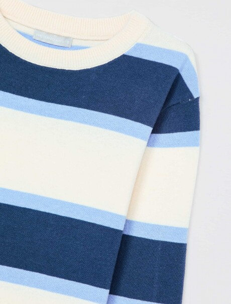 BUZO INFANTIL DE PUNTO A RAYAS BEIGE