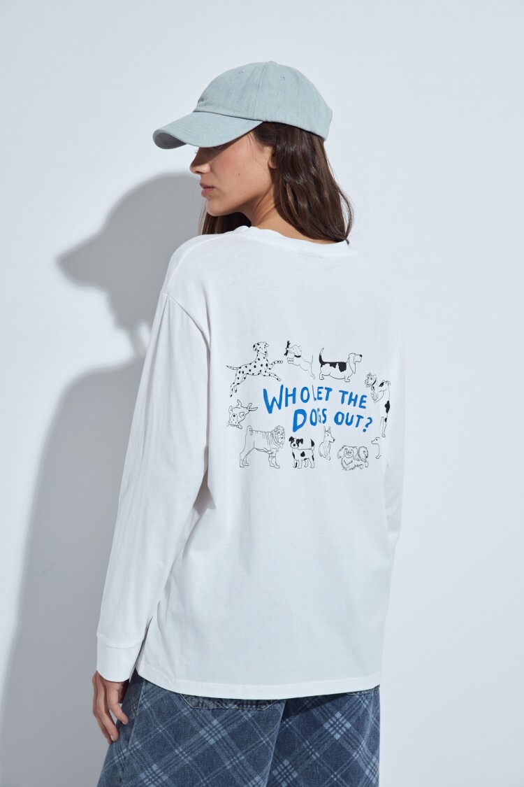 REMERA DOGS OUT Blanco