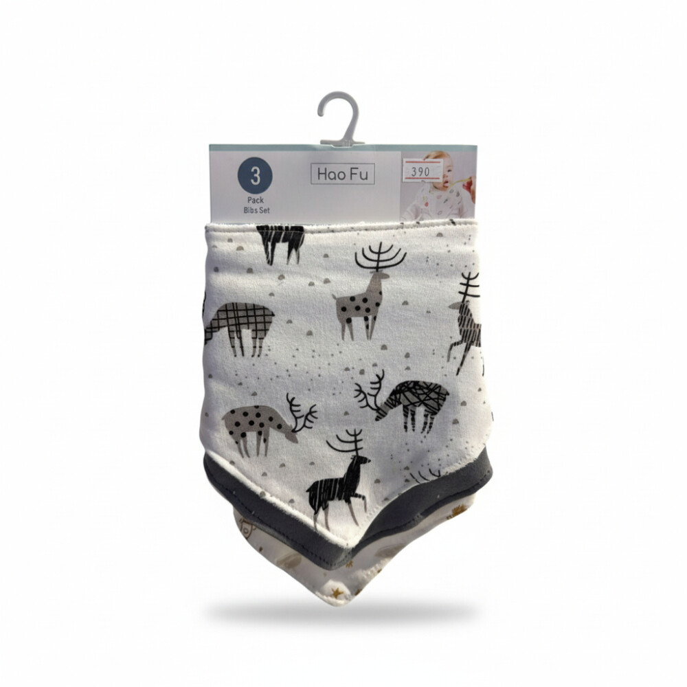 Set x3 baberos bandana GROW ciervos brown