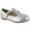 Ballerinas Infantiles Croco Kids con Hebilla Plateado