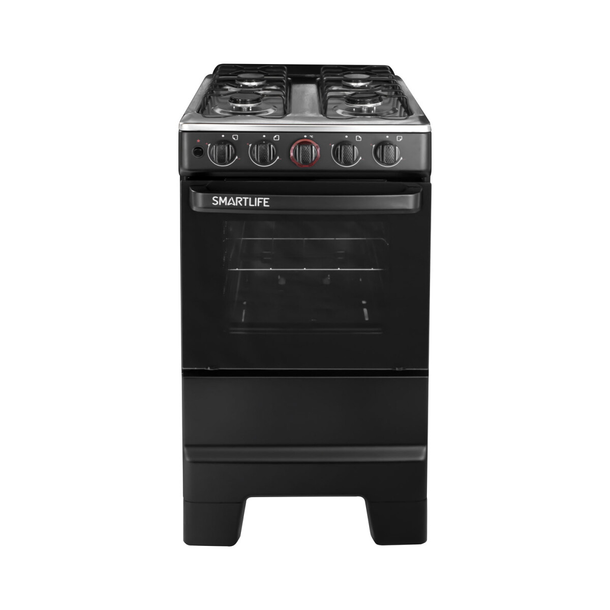 COCINA A GAS 4H - 4-HORNALLAS NEGRO SMARTLIFE SL-KBR504B 