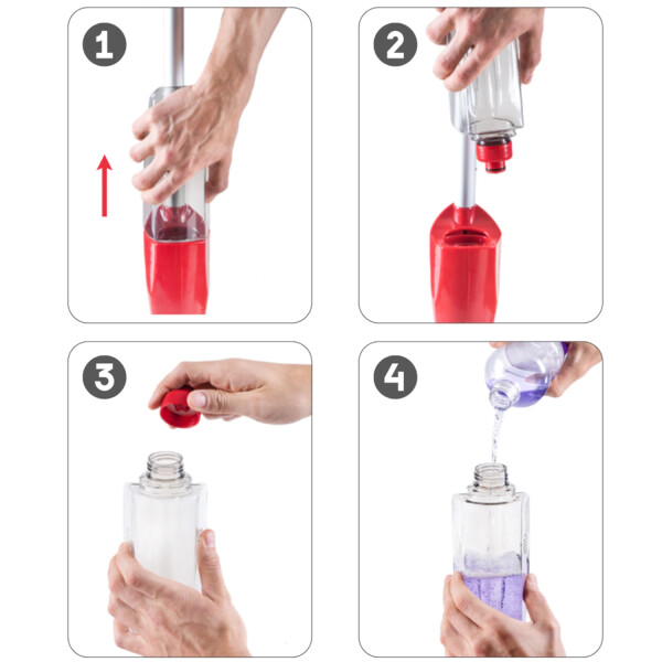 Mopa Con Spray C/ Botella Dispensador Lavar Pisos Limpiar Variante Color Rojo Chico