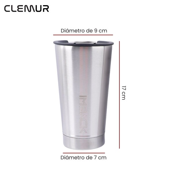 Vaso Termico De 592ml Acero Inoxidable Doble Capa Con Tapa Color Acero Vaso Termico De 592ml Acero Inoxidable Doble Capa Con Tapa Color Acero