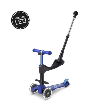 Monopatín 3 en 1 Micro Deluxe LED Ajustable con 3 Ruedas Azul