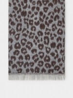 Bufanda Estampado Animal Con Flecos burdeos