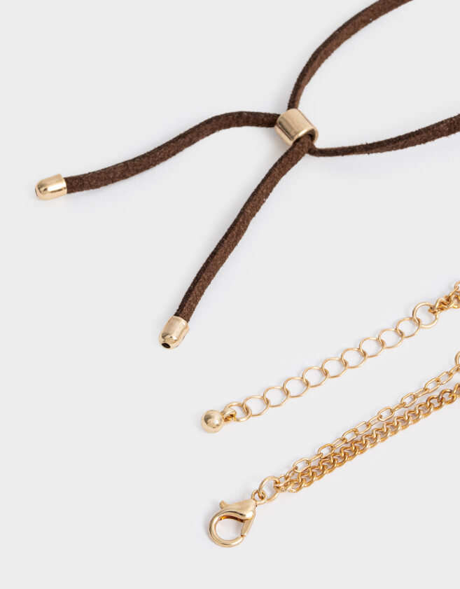 Pulseras Flexibles Sets Mostacillas Set 3 Pulseras Flexibles Con Mostacillas - Dorado