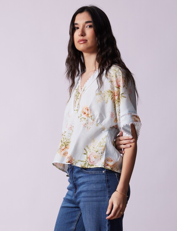 Blusa Puntilla CELESTE/MULTI