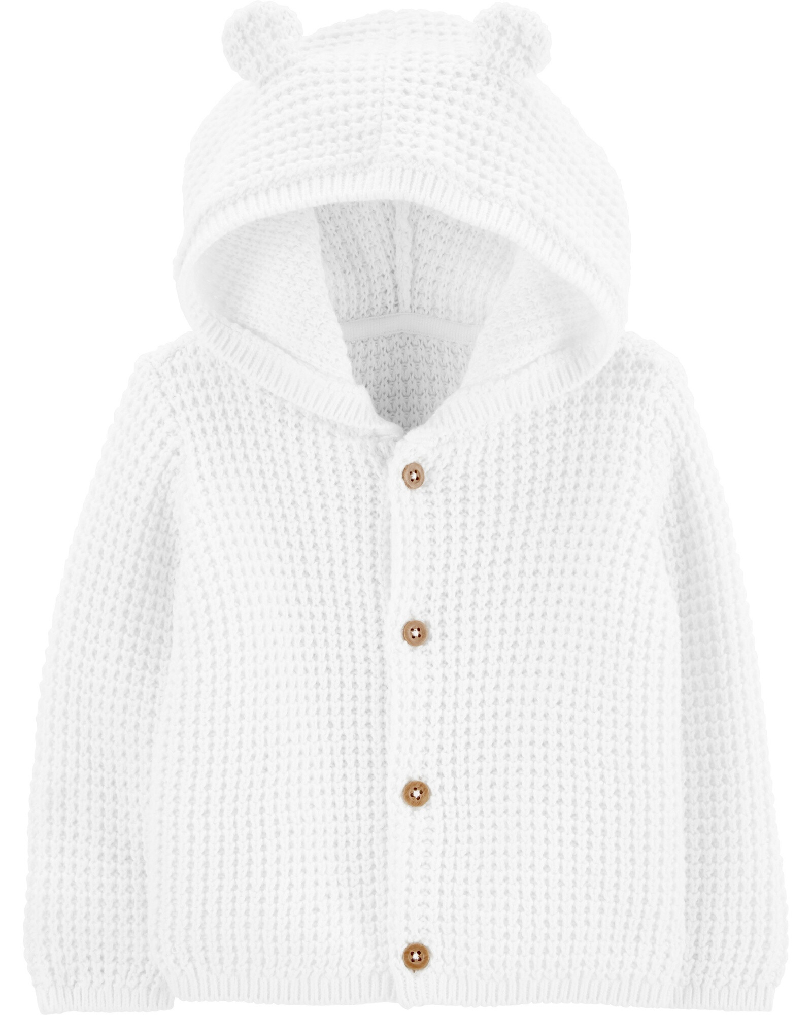 Saco de punto con capucha, diseño oso Saco de punto con capucha, diseño oso