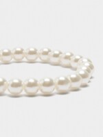 Pulsera Elástica De Perlas blanco